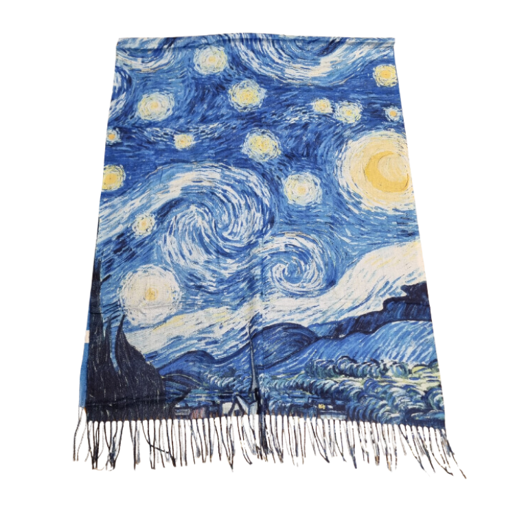 TRAAGOODS.COM – Cachecol - Unissexo por atacado – Cachecol Noite Estrelada - van Gogh 180x66 cm0