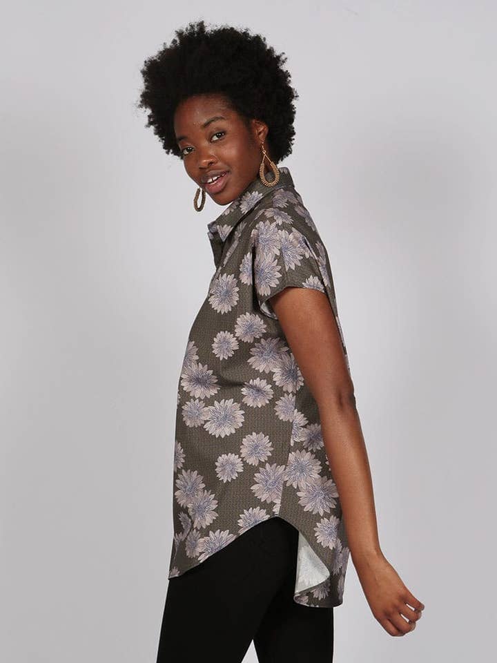 Sayeti Gold Print Short Sleeve Shirt for wholesale by IN OUR NAME