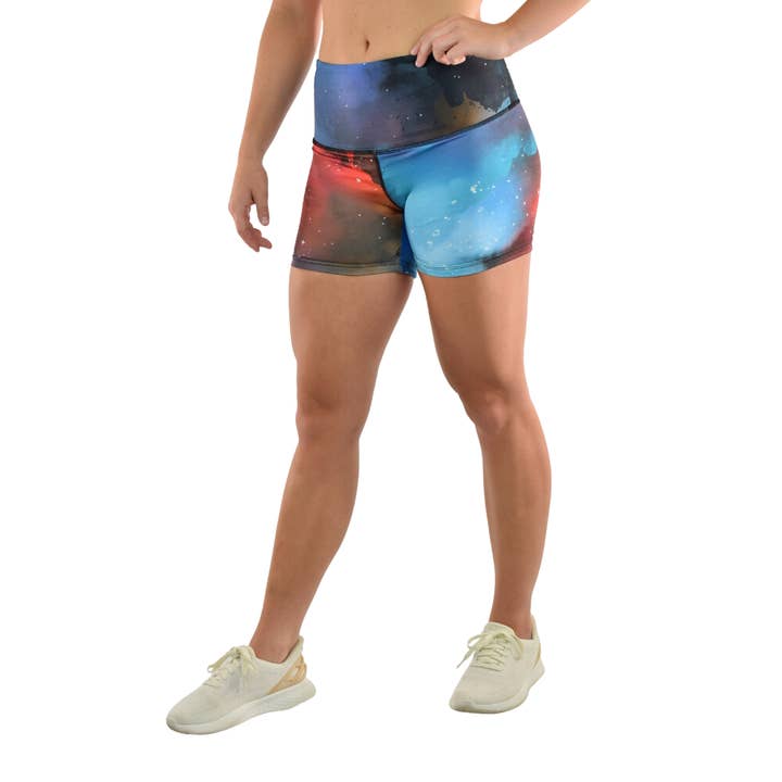 Pantalones cortos a prueba de fugas | Mid-Rise | Galaxy para venta al por mayor de Moxie Fitness Apparel