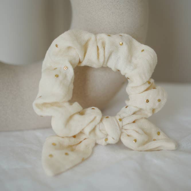 Fiocco Bambina Lou Ecru e dorato per la vendita all'ingrosso da parte di Bohomane