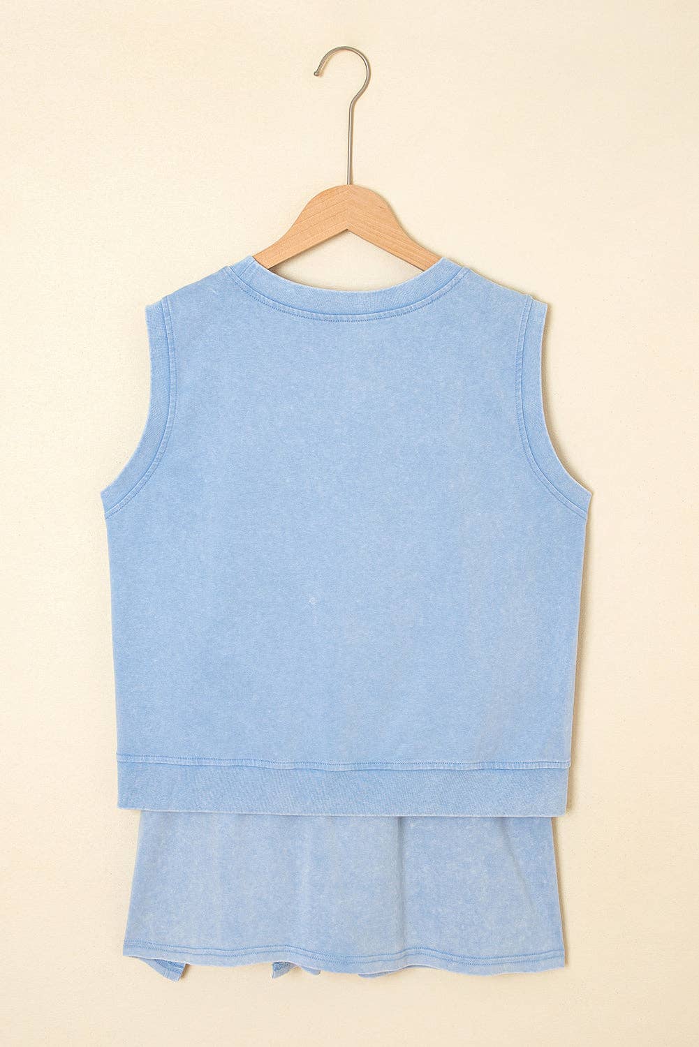 PRETTY BASH - Wholesale Top & Skirt Set - Women's - Mineral Wash Tank Top and Lined Split Skirt Set13