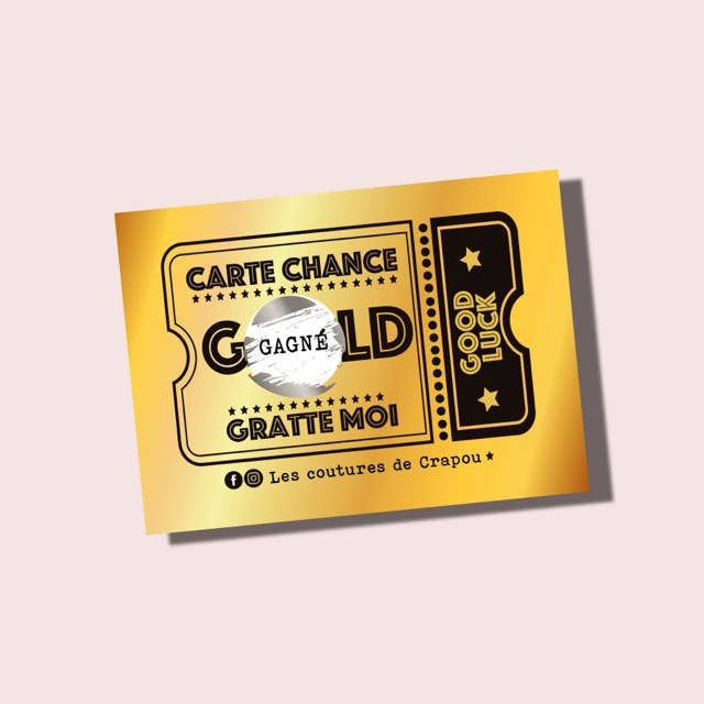 GRATTE MOI papeterie – Großhandel Briefpapier-/Postkarten-Set – Golden Ticket - anpassbare Rubbelkarte2