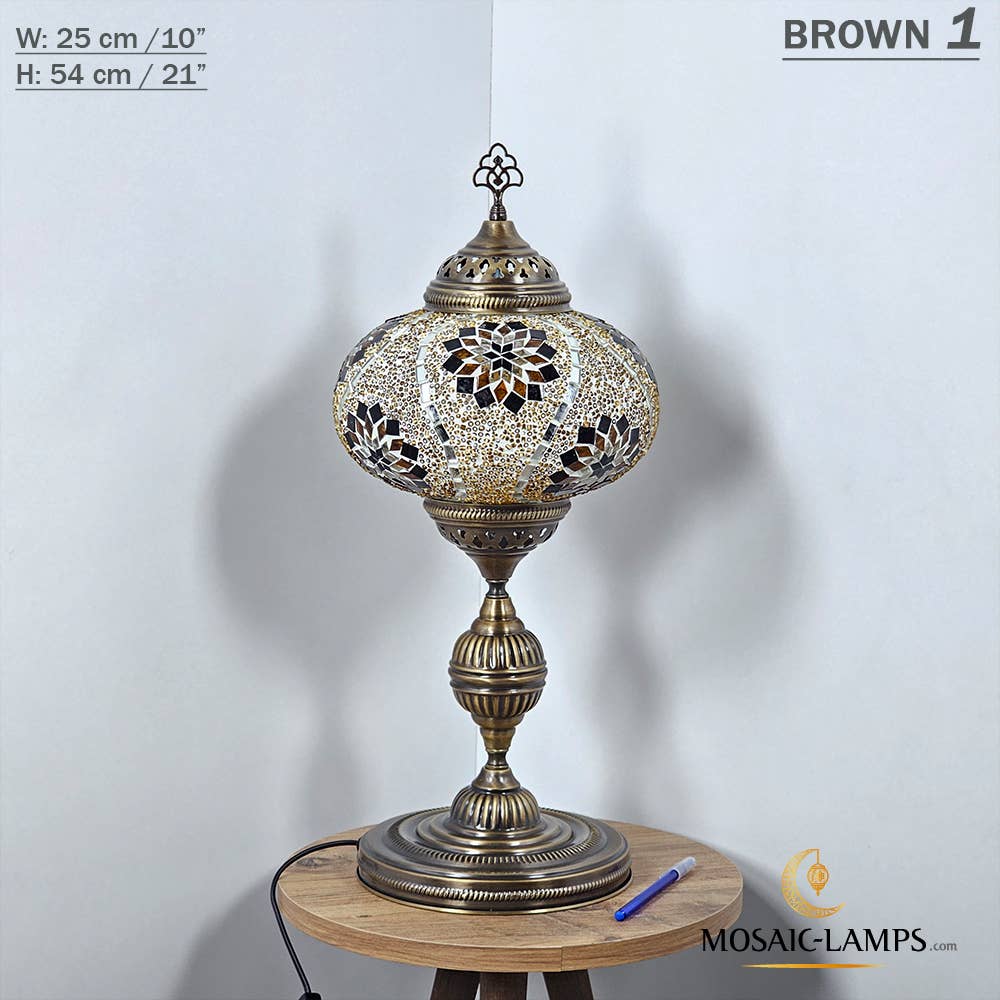 Mosaic Lamps - Wholesale Accent/Desk Lamp - 10+ Colors - Turkish Mosaic X Large Globe Table Lamp, Marrak11
