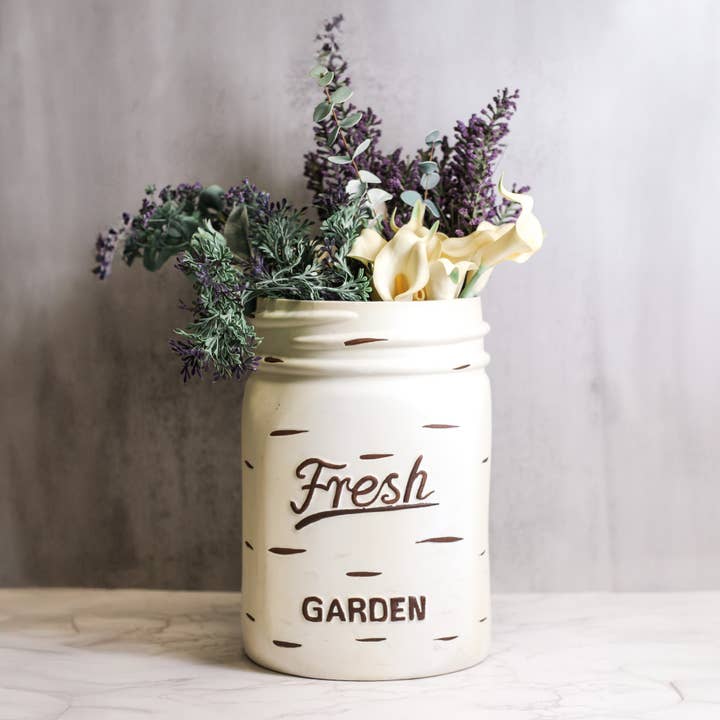A Cheerful Giver - Wholesale Plant Pot - Mason Jar Planter (White)