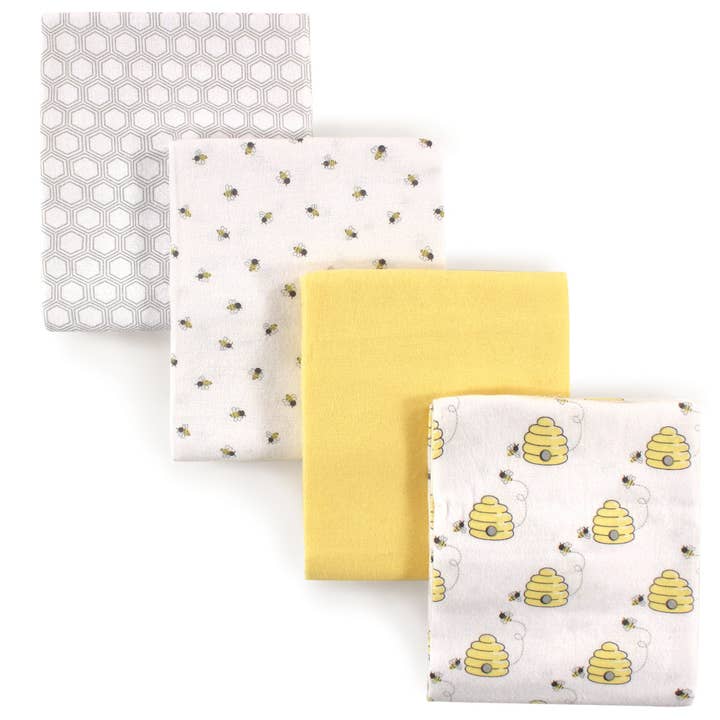 Hudson Baby Cotton Flannel Receiving Blankets, Bee for wholesale by BabyVision