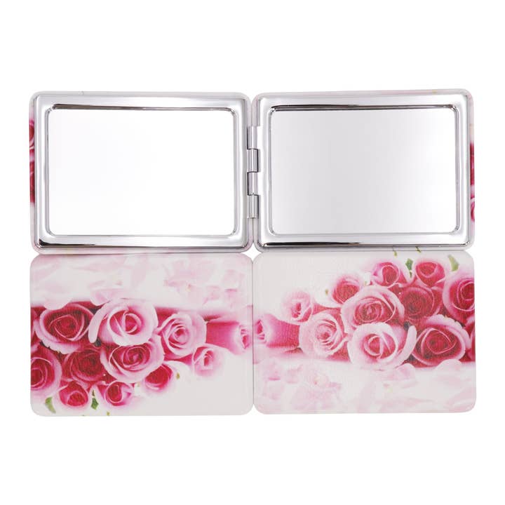 ASSORTED Rose Floral Matte Makeup Mirror - 12 Pcs for wholesale on Faire4