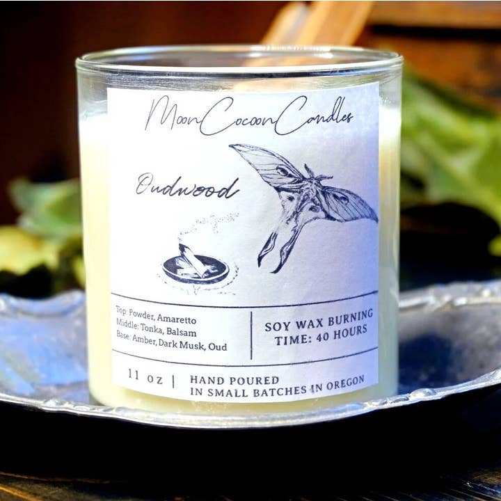 Moon Cocoon Candles - Wholesale Jar/Filled Candle - Oudwood