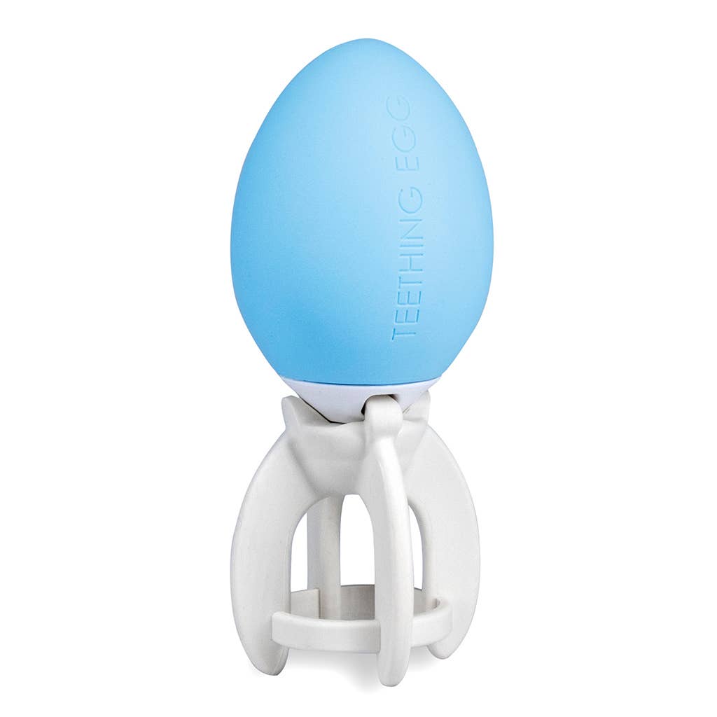 egg teether with handle