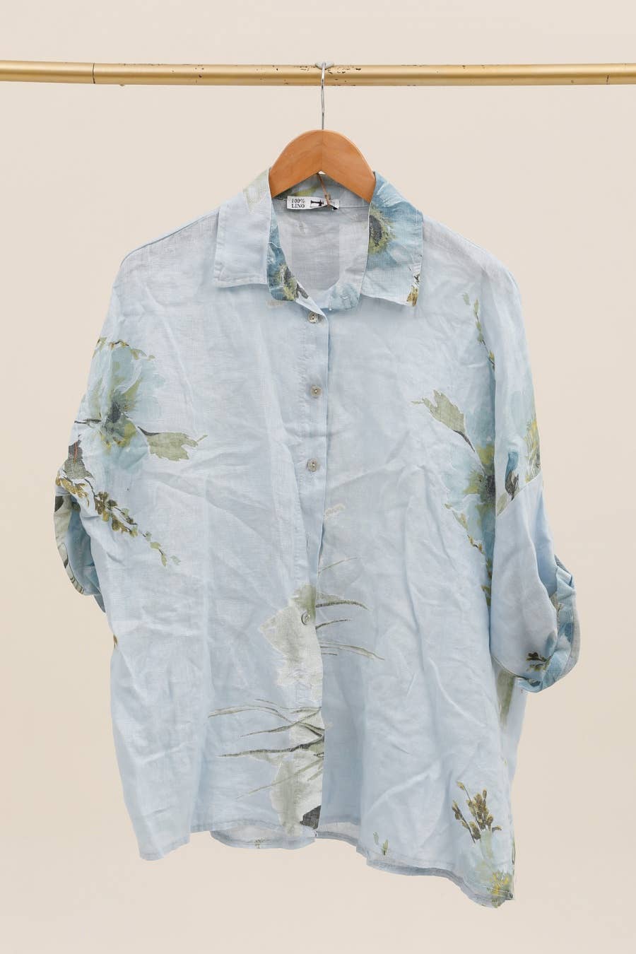 LÉA & LUC - Wholesale Dress - Women's - Floral print shirt in 100% Linen REF. 20090/54