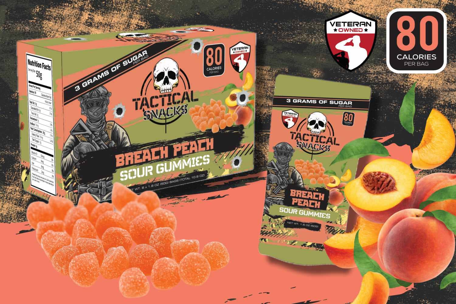 Tactical Snacks – wholesale Gelégodis – Taktiska Snacks Breach Peach Gummigodis0