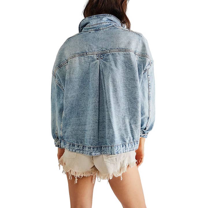 SALINA TRADING INC - Wholesale Denim Jacket - Women's - Women Fashion Loose Long Sleeve Denim Jacket1