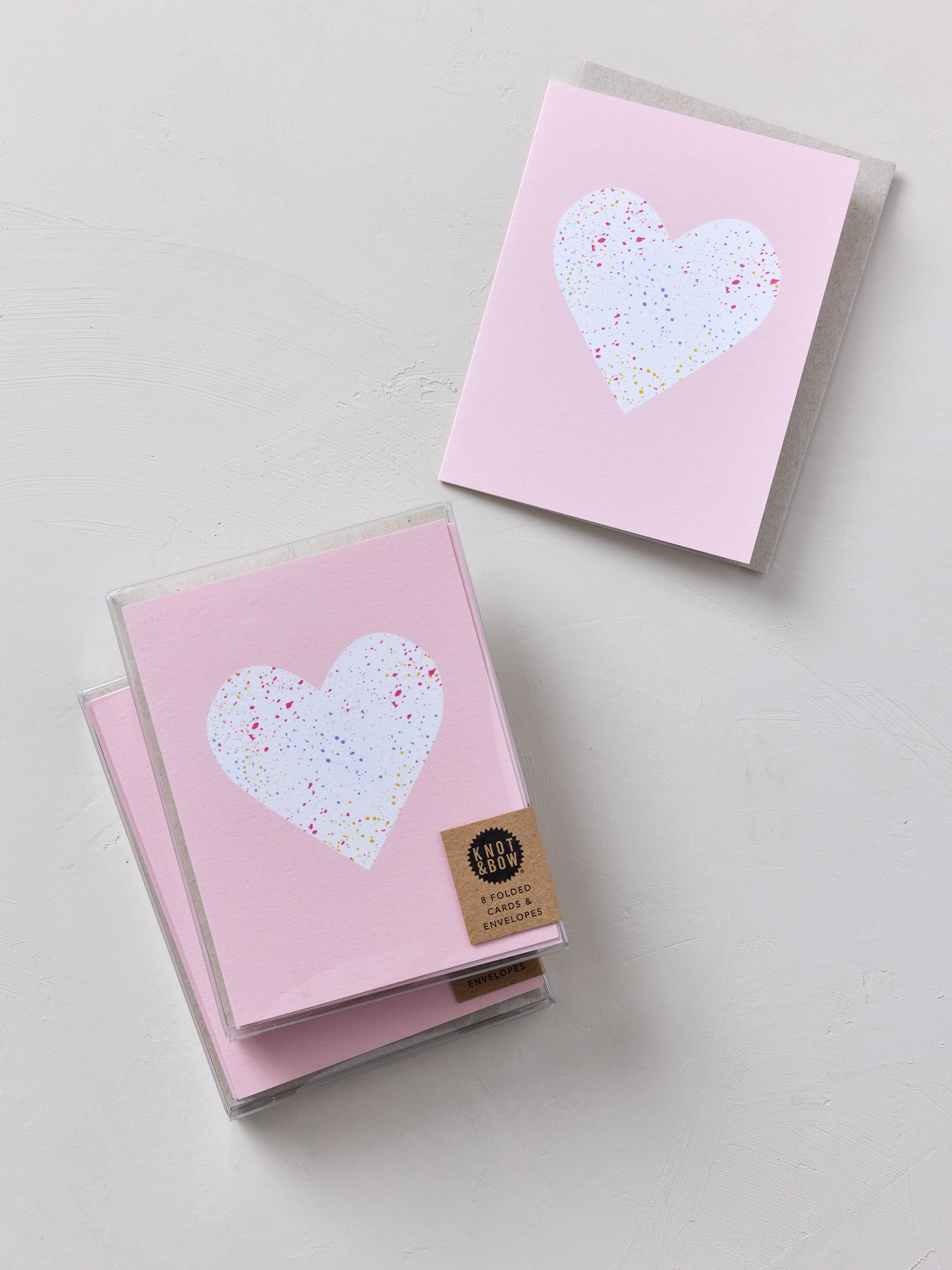 Knot & Bow - Wholesale Love Card - Boxed Set of 8 Cards | Splatter Heart Greeting Cards0