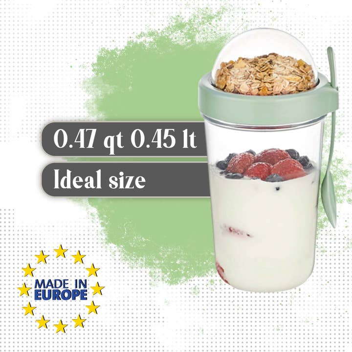 Hakan - Wholesale Food Storage Container - Cereal On the Go Cup, Meal Prep Container, 15 oz