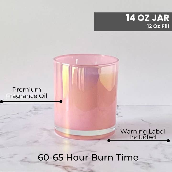 Velavida - Wholesale Jar/Filled Candle - Pink Iridescent Private Label Candles11