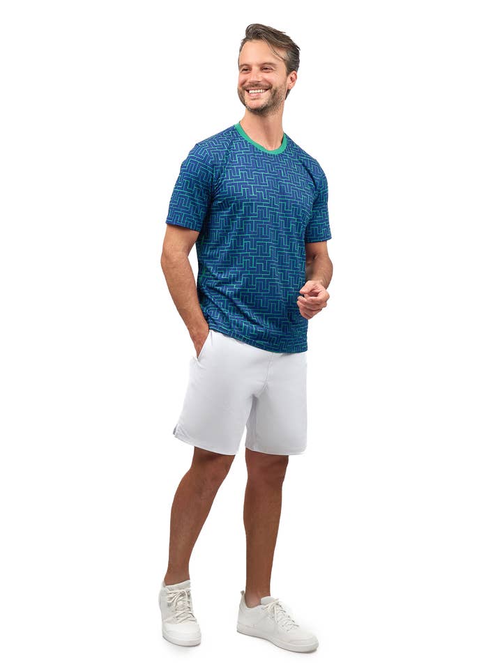 White Men's Tennis Shorts - Spin Shorts with Pockets & UV Protection for wholesale on Faire
