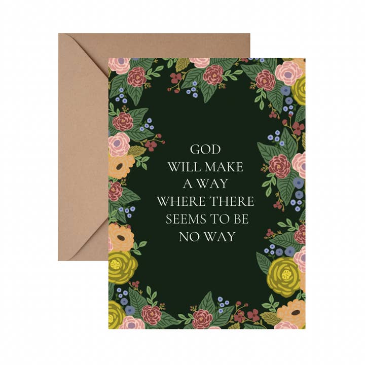 God will make a way - Carte de vœux avec enveloppe pour la vente par Lantern Calligraphy