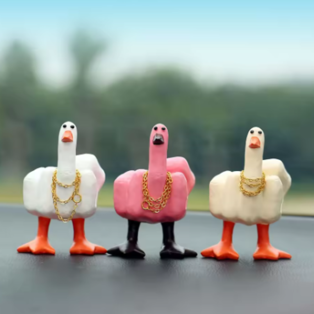 Buddha Ayurveda - Wholesale Decorative Figurine - Middle Finger Duck Resin Figurine – Unique Table Decor1
