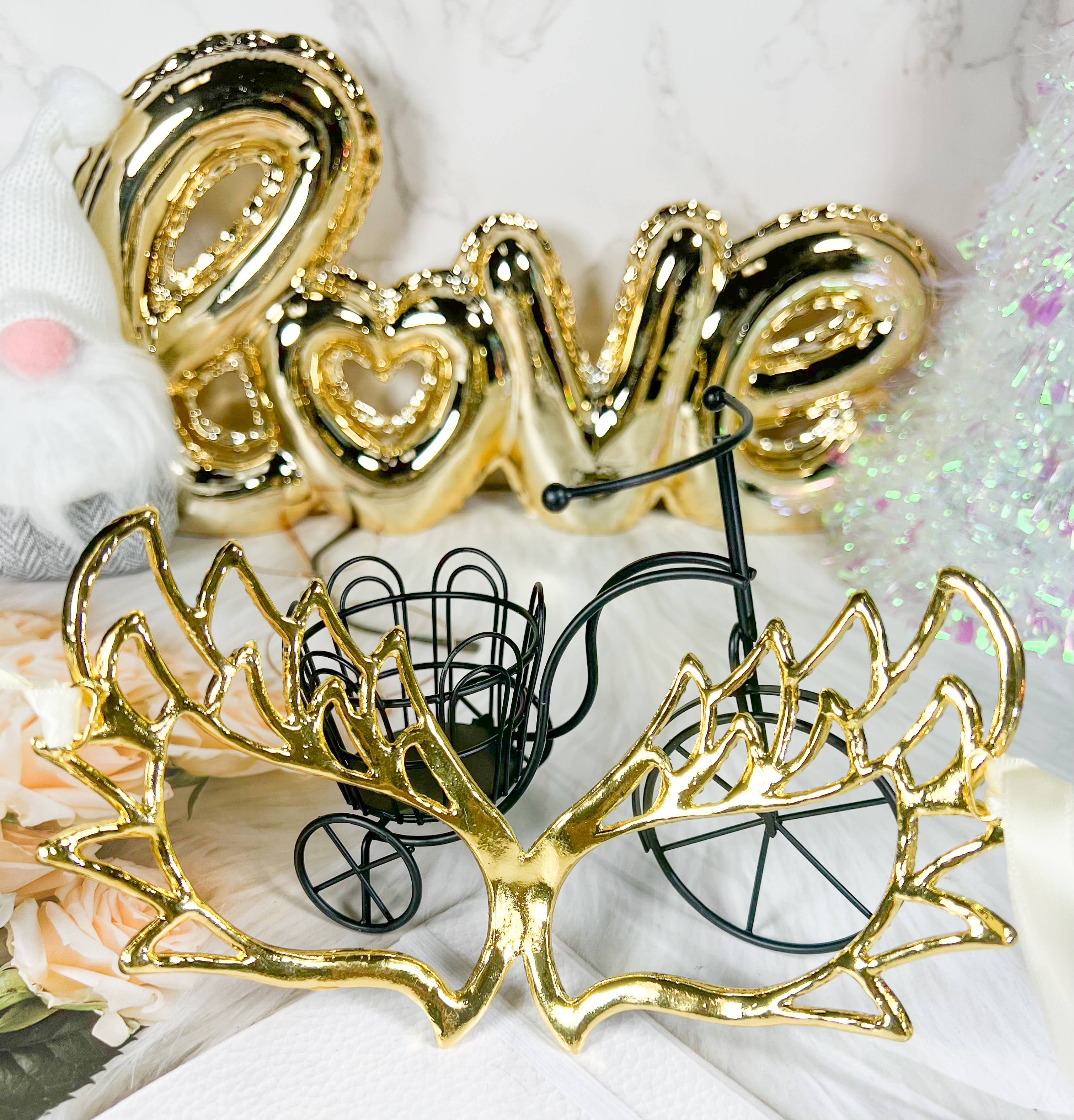 Happy Dream Gifts - Vendita all'ingrosso Costume di carnevale - Donna - Maschera in oro mascherato, maschera veneziana in cristallo Mardi Gras AB3