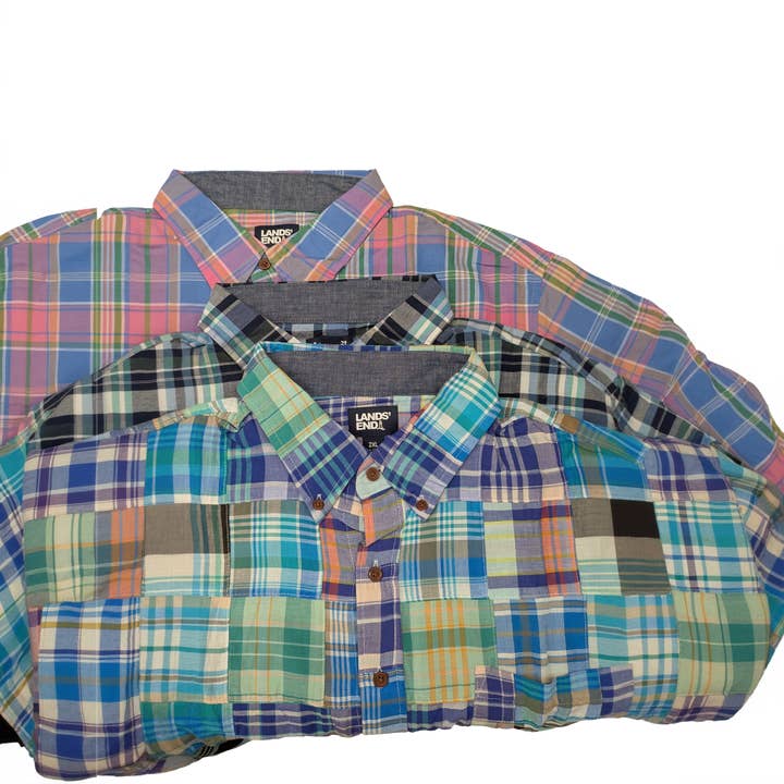 Men's Big & Tall Short-Sleeve Madras Shirt for wholesale by Colfax