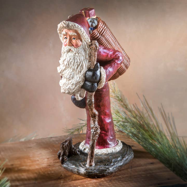 J Devlin Glass Art & Bert Anderson Collection - Vente Décoration de Noël - Père Noël des bois - Rouge - par Bert Andrson- MB 30 (Baf 108)