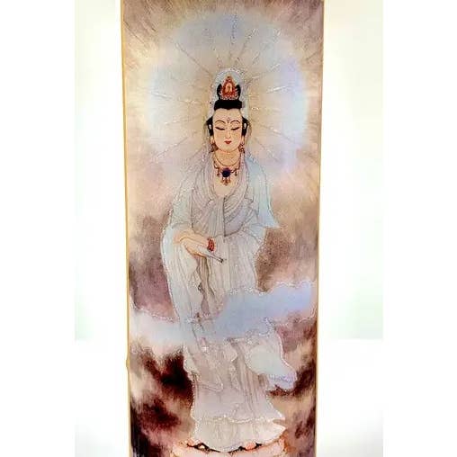 Ceridwen’s - Wholesale Jar/Filled Candle - Kuan Yin White Lotus Glitter Candle - Compassion, Protection