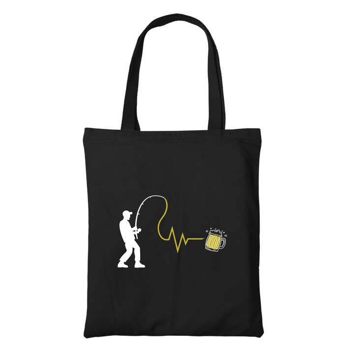 Pesca e birra - Borsa in tessuto biologico per la vendita all'ingrosso da parte di Südtiroler Stiebele