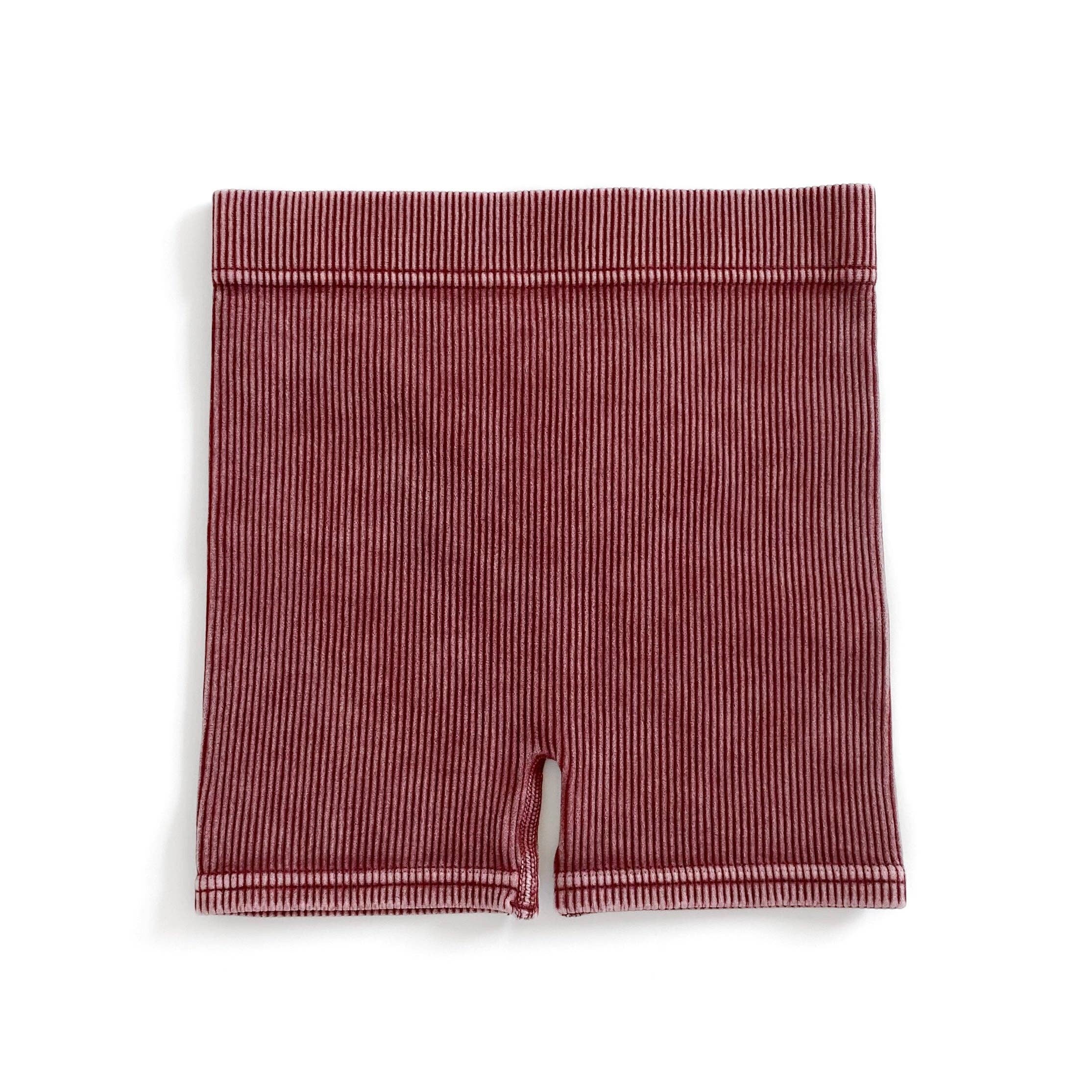 LENOX JAMES - Wholesale Shorts - Kids - ACID WASH BIKER SHORTS - CRIMSON