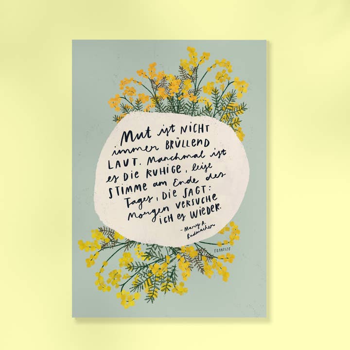 franzizo nachhaltige papeterie - Wholesale Art Print - Print A4 “Courage”