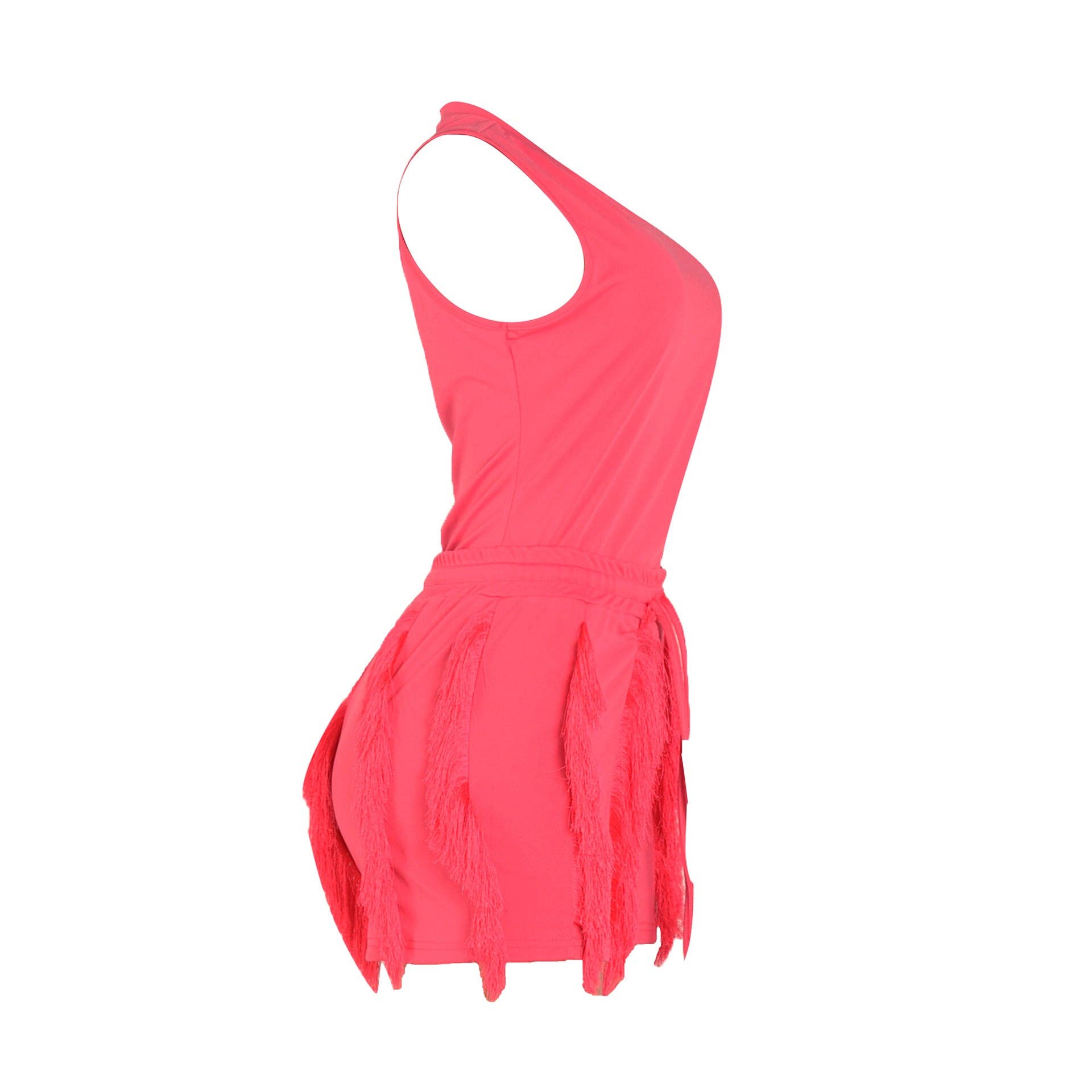 MB Fashion Wholesale - Wholesale Top & Short Set (NOT Loungewear) - Women's - MB FASHION Sleeveless Tank Top and Fringe Shorts Set 235LY39