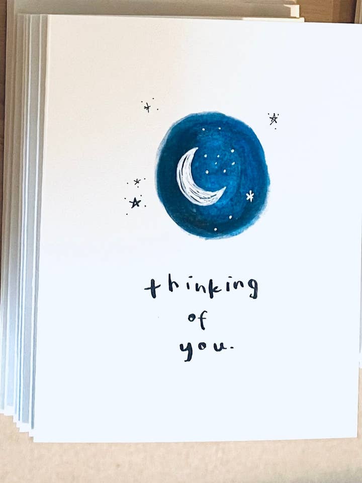 Thinking of You | Moon And Stars | Hello | Greeting Card for wholesale by Sweet Julie Marie