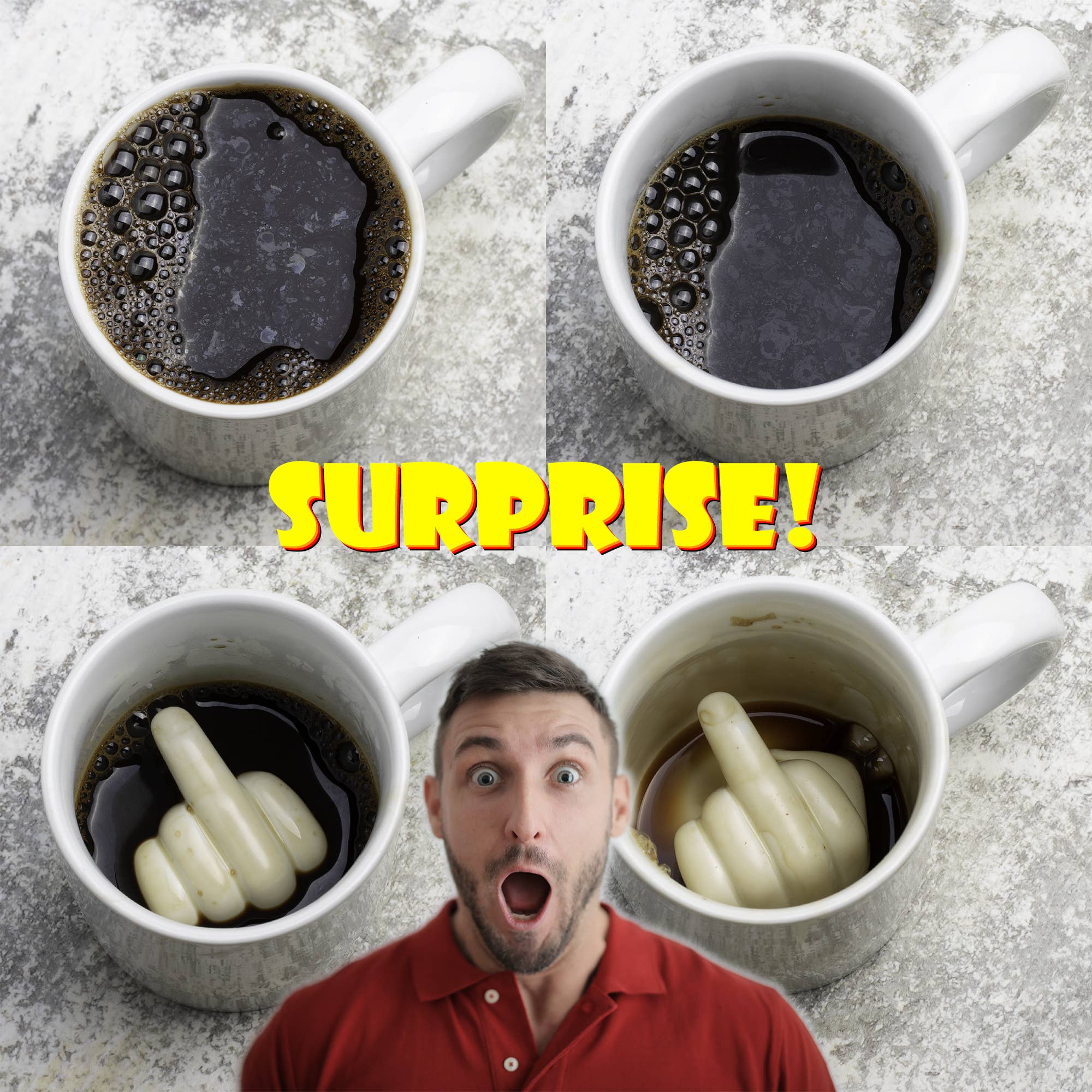 ThumbsUp! - Wholesale Coffee Mug - Up Yours 'Prank' Mug2