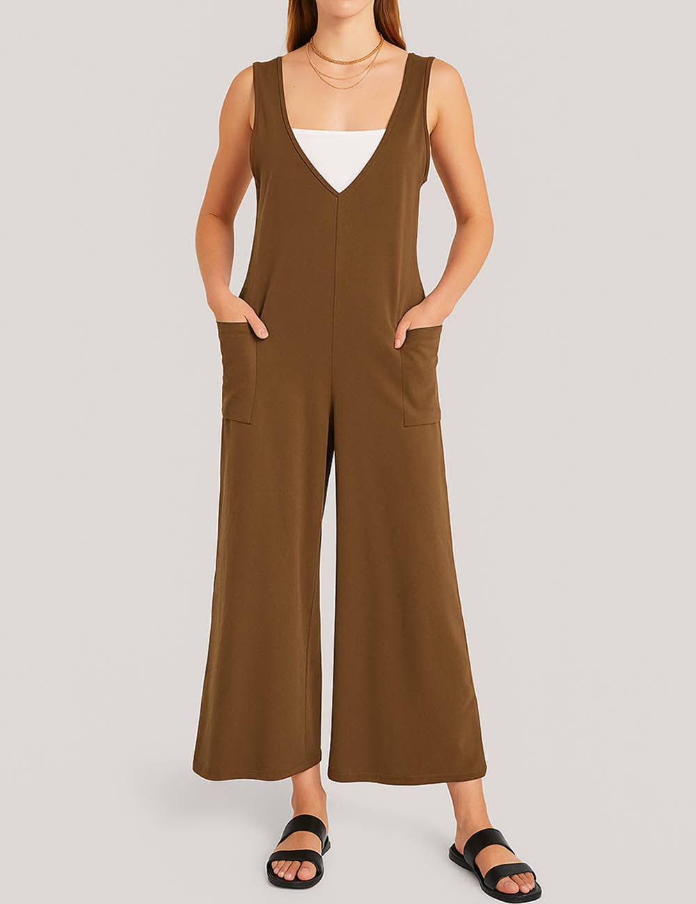 Sweetkama - Wholesale Jumpsuit - Women's - Ladies Two Shoulder Overalls Solid Daily Jumpsuit SKJ23848