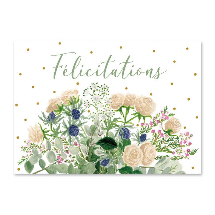 Congratulations Bouquet Card for wholesale by MÉLANIE VOITURIEZ