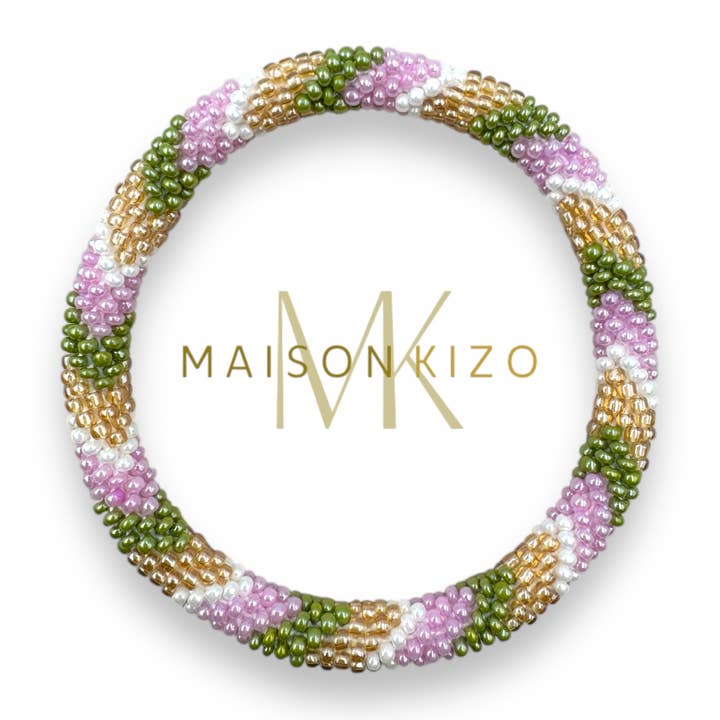 Pulseira nepalesa de missangas de vidro E28 por atacado de MAISON KIZO