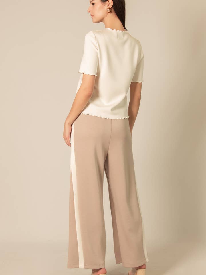 P. CILL – Engroshandel Bukser - Dame – P. CILL Butter Modal sidekontraststribede bukser11