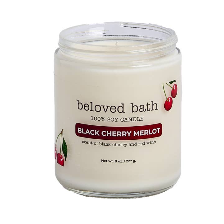 Black Cherry Merlot Candle for wholesale by Beloved Bath