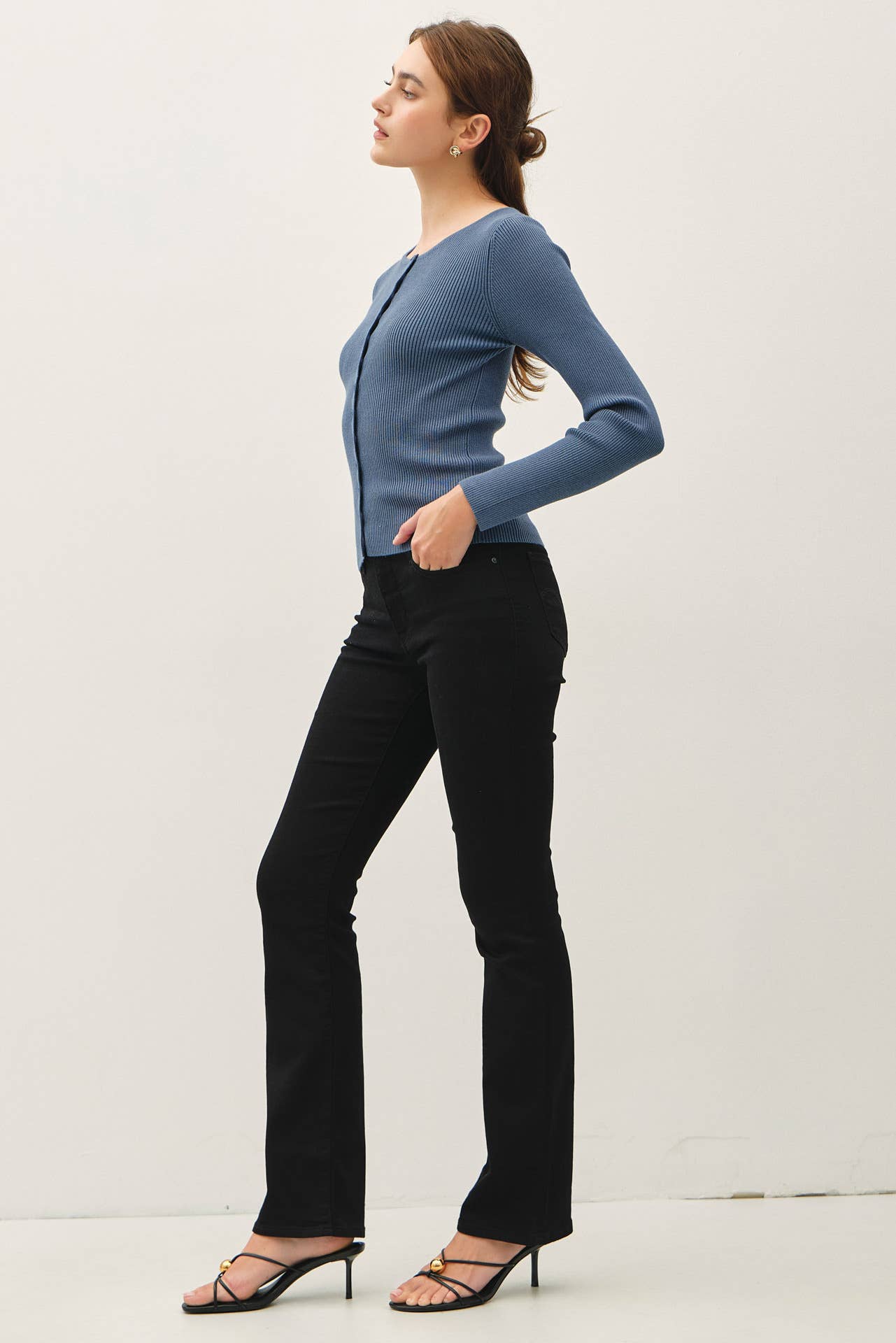 Be Cool - Wholesale Cardigan - Women's - RIBBED BUTTON UP CARDIGAN 17