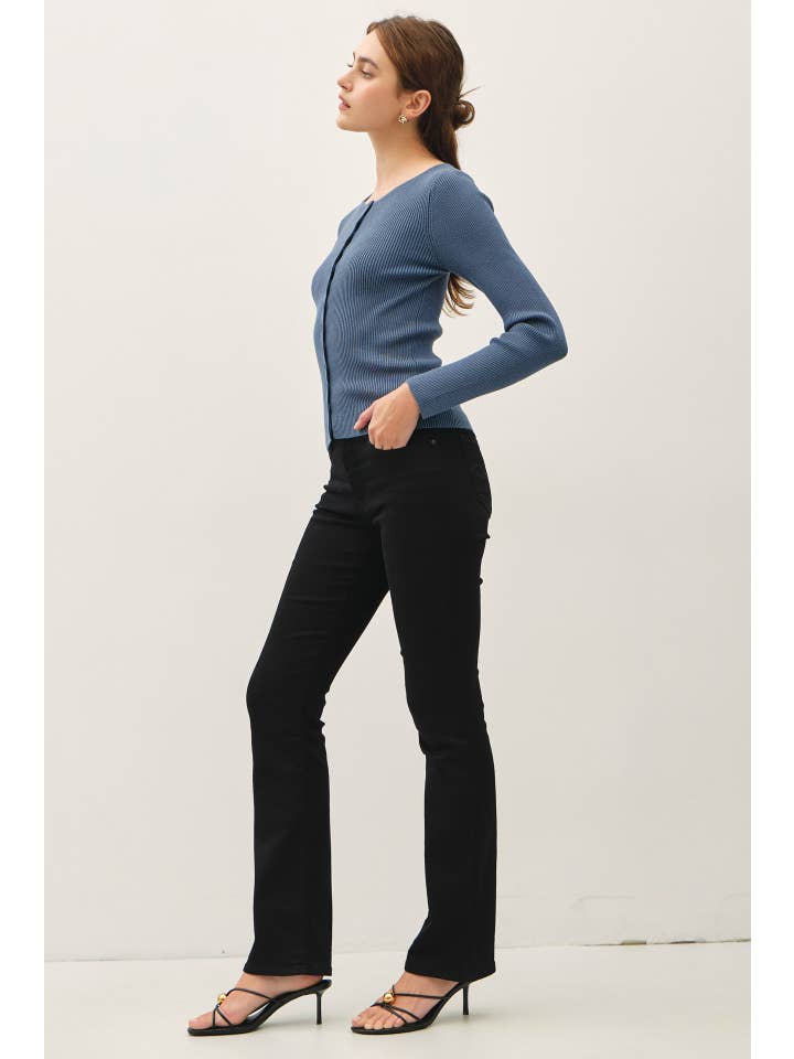 Be Cool - Wholesale Cardigan - Women's - RIBBED BUTTON UP CARDIGAN 17