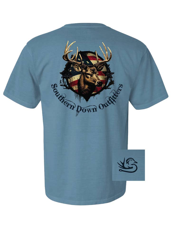 Deer Flag Tee for wholesale by Southern Down Outfitters
