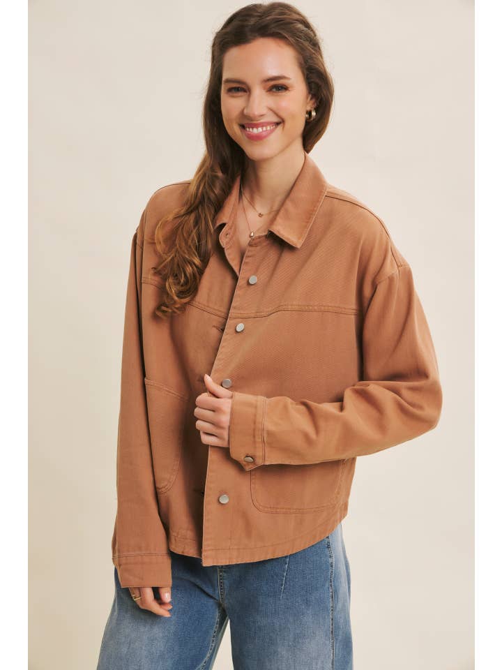 in february - Wholesale Jacket - Women's - ONE OF A KIND WASHED COTTON TWILL UTILITY OVERSIZED JACKET28