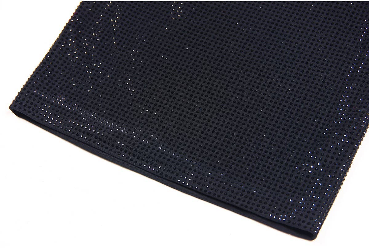 Noir Ensemble chemisier et jupe en maille diamant SET70Y pour tenue décontractée en vente sur Faire18