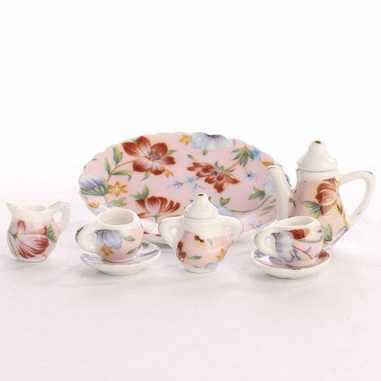 Factory Direct Craft - Wholesale Doll Accessory Kit - Kids - Tiny Ceramic Tea Set (8-piece set)