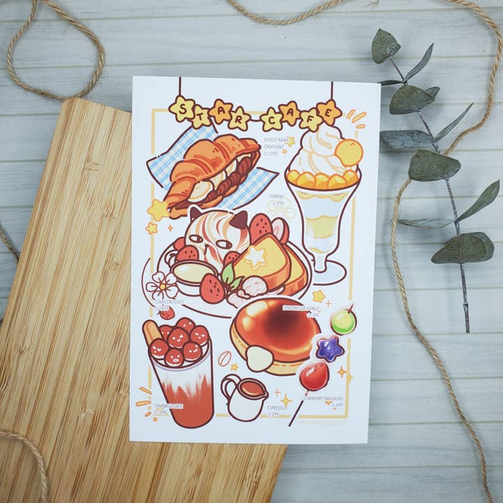 Impression d'art du menu du Star Café pour la vente par PrettyBoiStudio