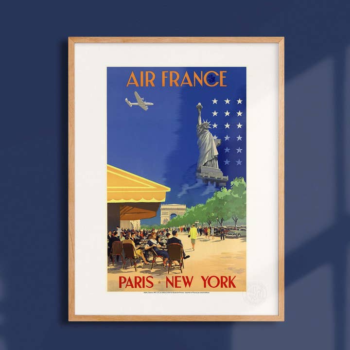 Cartaz Air France / Paris Nova Iorque - AFL0054 por atacado de Oneart