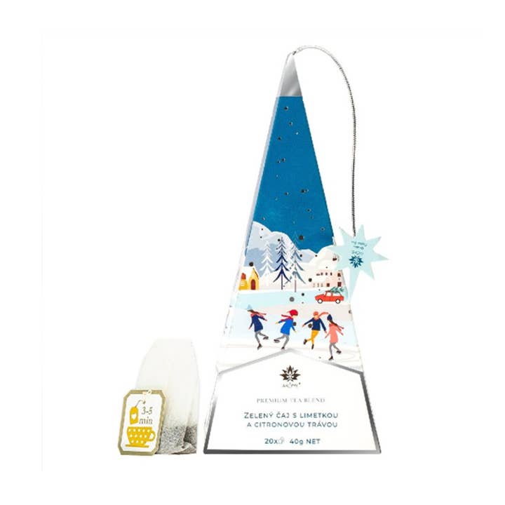 SferaNatura by INCI SRL – Sacos de chá por atacado – ARÔME Chá Verde Pirâmide de Natal Lima e Erva-príncipe0