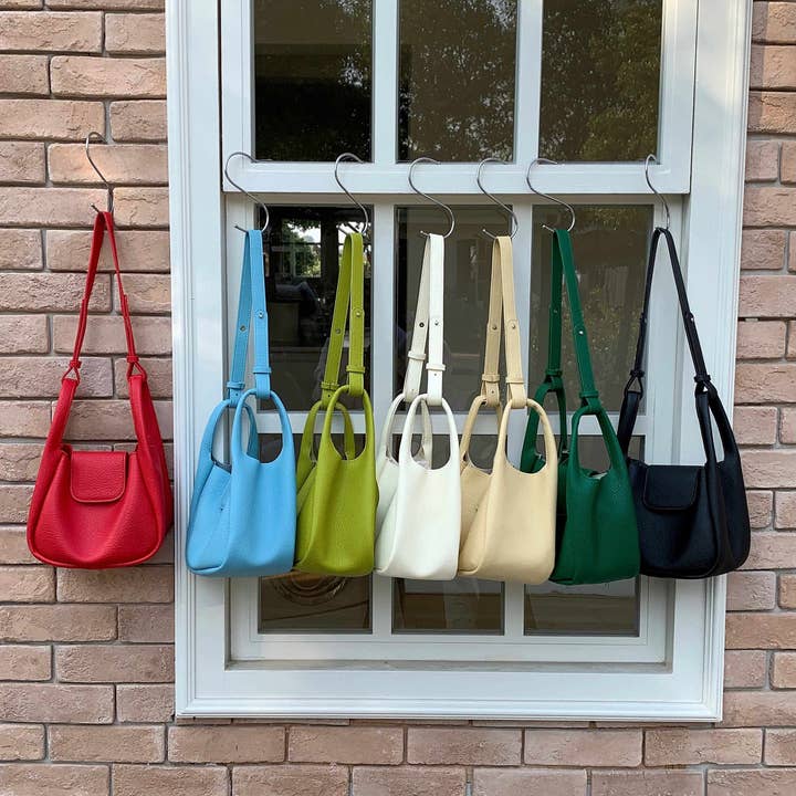 P25031 Small Microfiber Leather Tote/Crossbody Bag for wholesale by Pretty Persuasions