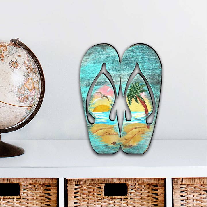 Rustieke teenslippers aan de kust voor buiten, groot ornament GDB voor wholesale door Designocracy
