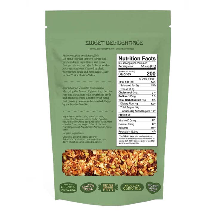 Sweet Deliverance - Wholesale Granola - Sour Cherry & Pistachio Rose Granola2