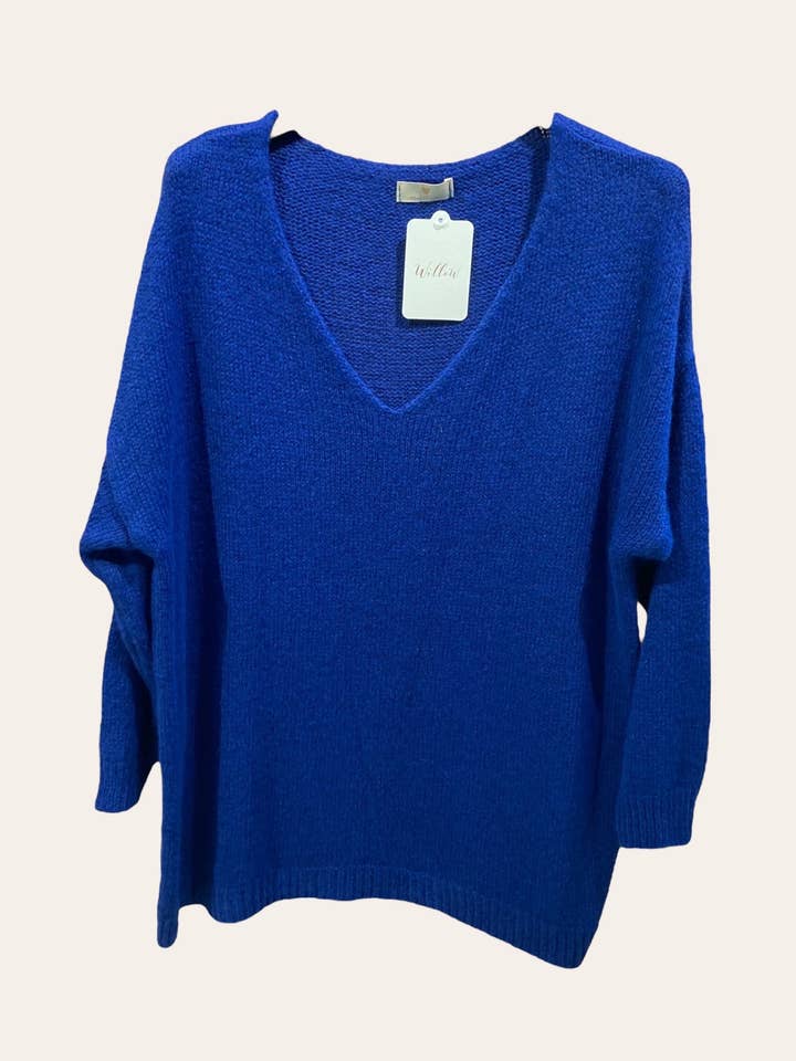 V-neck soft wool knit sweater #3206 for wholesale by Moonsun