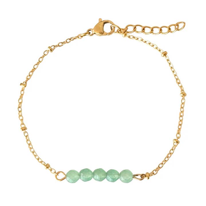 Pulsera Aventurina Facetada - Oro para venta al por mayor de Saint Clairmont